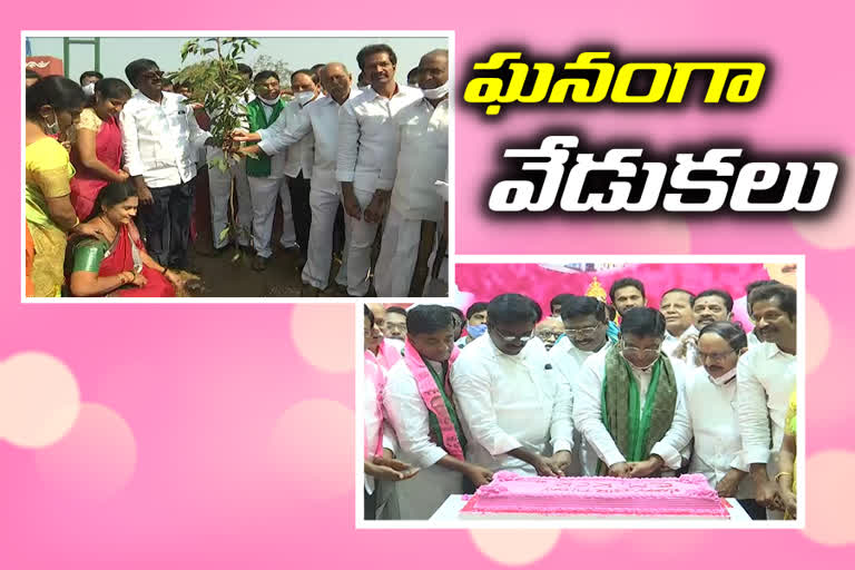 CM kcr Birthday celebrations in the joint Khammam District