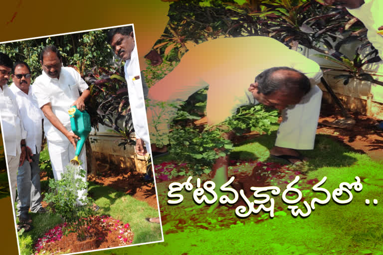 minister koppula eshwar plantation on kcr birthday