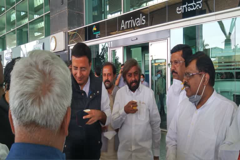 Surjewala Arrives in Bangalore