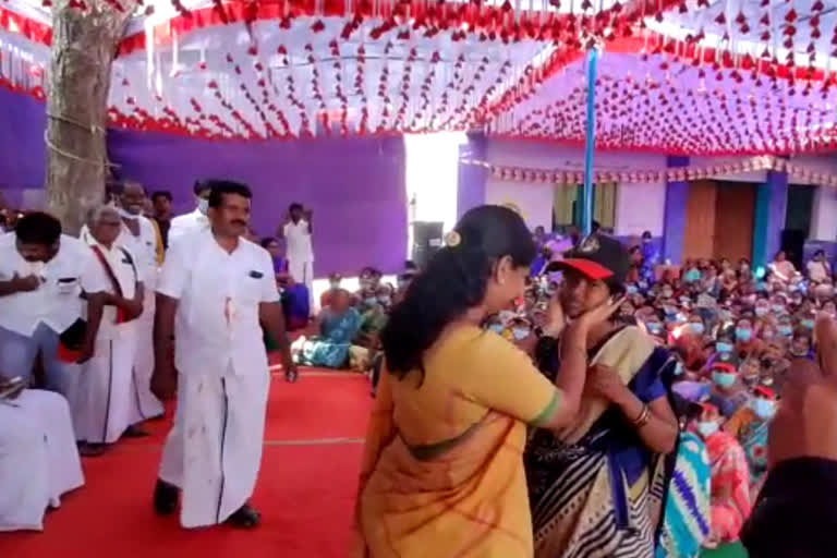 kanimozhi emotional speech in dharmapuri pennagaram