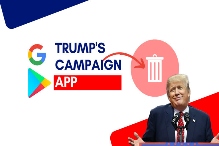 US President Donald Trump's 2020, google play store