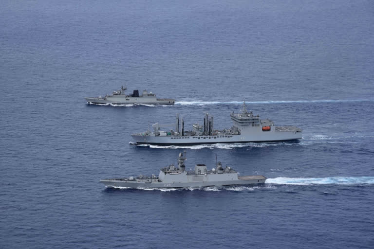 Indian Navy part maritime drill false