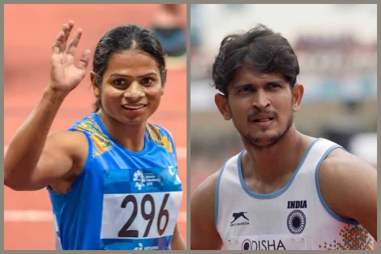 Dutee Chand & Amiya Mallick bagging medals in the First Indian Grand Prix at NIS, Patiala.