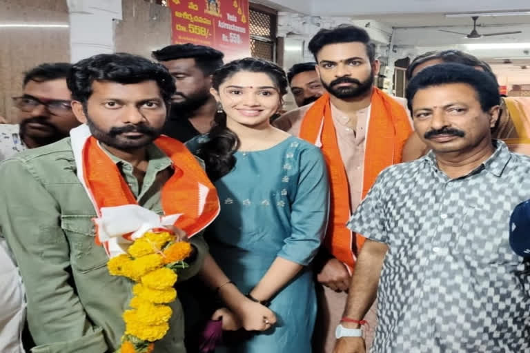 uppena cinema team visit  annavaram temple in east godavari district