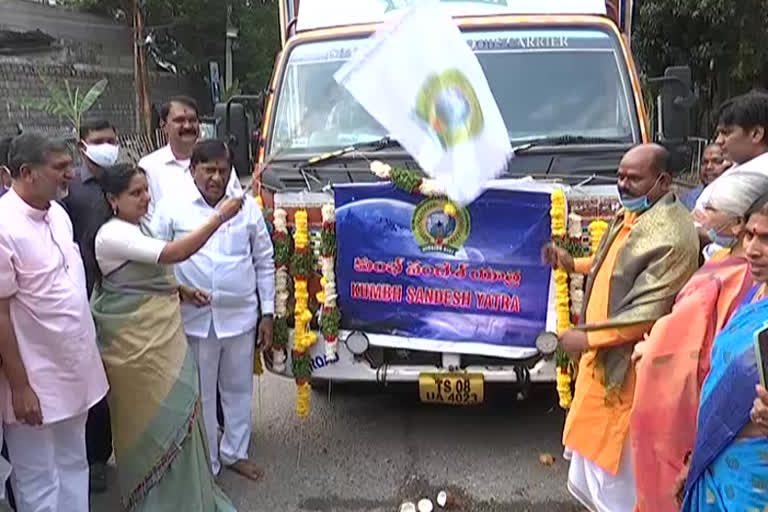 The Kumbha Sandesh Yatra was started by mlc kavitha in hyderabad