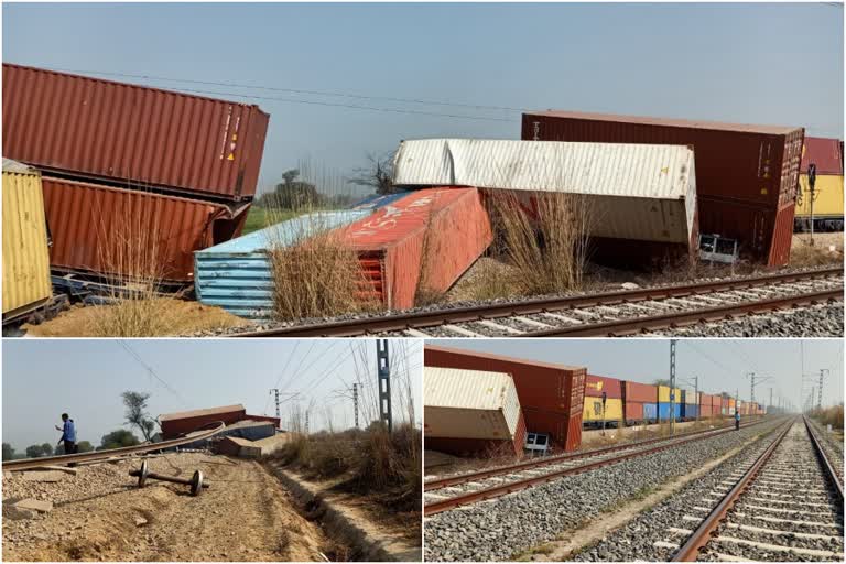 goods train derailed on rewari narnaul track in haryana