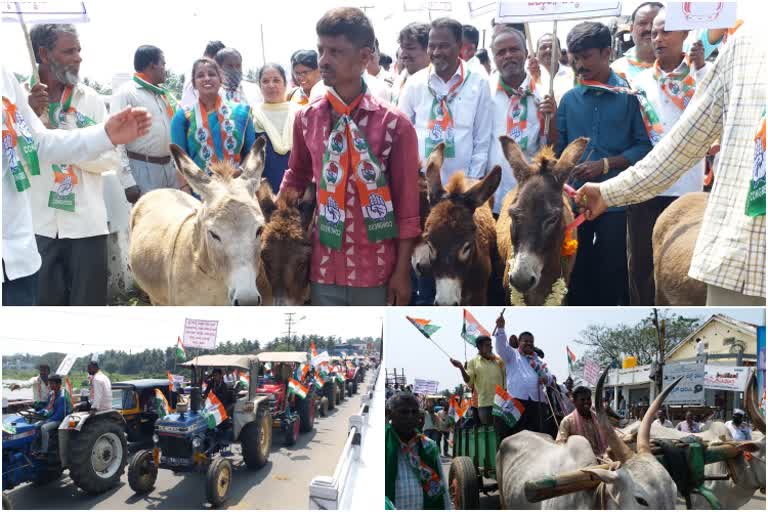 Fuel price hike: protest in shivamogga