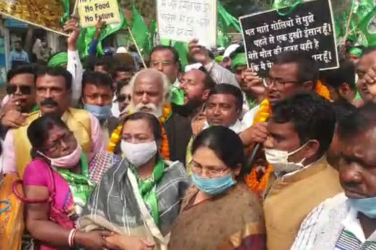 jmm-taken-march-against-agricultural-law in jamshedpur