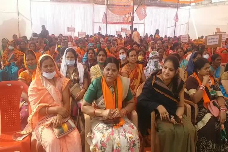 protest of bjp mahila morcha