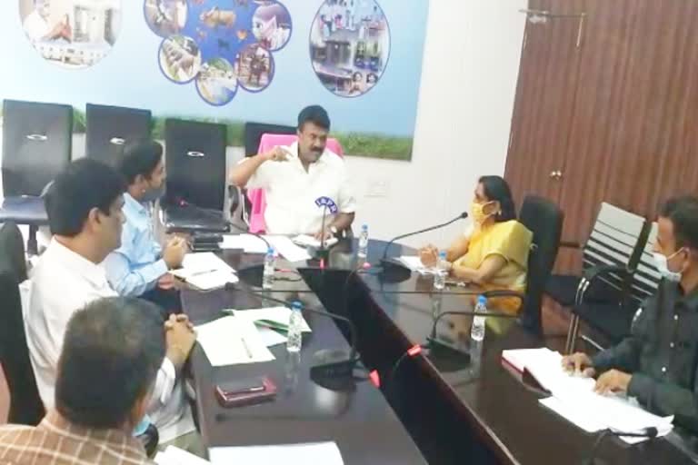 minister thalasani srinivas yadav review on fish production