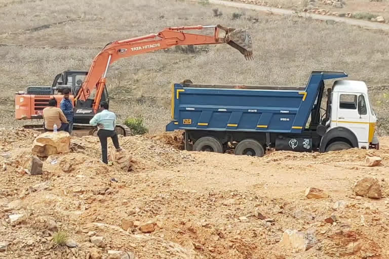 Revenue officials preventing illegal soil movement in anantapur district