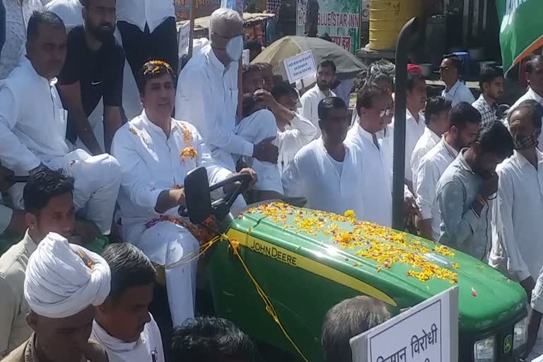 padal march in barmer,  congress padal march in barmer