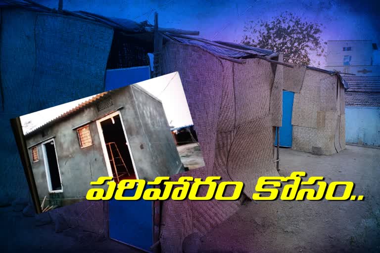 illegal houdes constructions at palumuru rangareddy lift irrigation project in udandapur