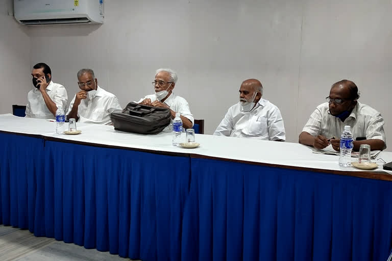 NCP meeting started in Kochi. Peetambaran Master said he had asked for four seats  NCP meeting started in Kochi  NCP meeting  NCP  Peetambaran Master said he had asked for four seats  Peetambaran Master  four seats  നാല് സീറ്റിലുറച്ച് എന്‍സിപി; ഭാരവാഹി യോഗം കൊച്ചിയില്‍  നാല് സീറ്റിലുറച്ച് എന്‍സിപി  ഭാരവാഹി യോഗം കൊച്ചിയില്‍  നാല് സീറ്റ്  എന്‍സിപി  ഭാരവാഹി യോഗം കൊച്ചിയില്‍  എന്‍സിപി ഭാരവാഹി യോഗം