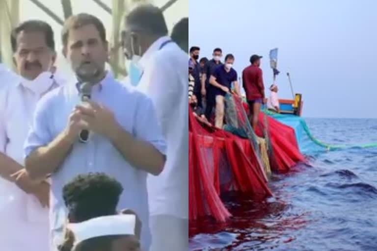 Rahul interacts with fishermen