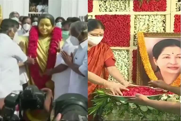 Tamil Nadu CM Palaniswami garland the statue of former CM J Jayalalithaa on her birth anniversary