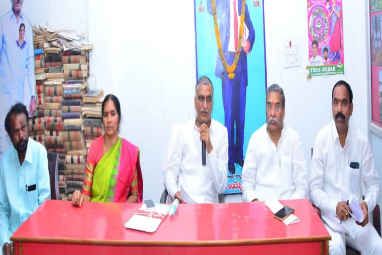 minister harish rao on trs party membership programme meeting in medak district