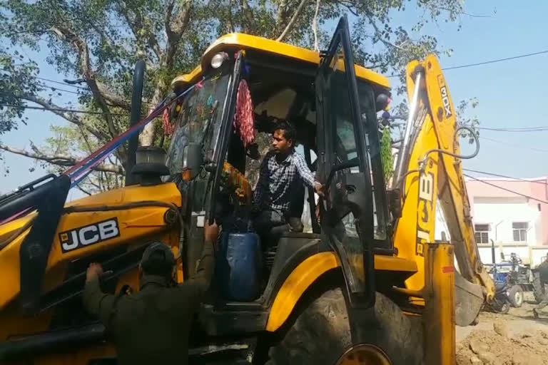 JCB driving a minor