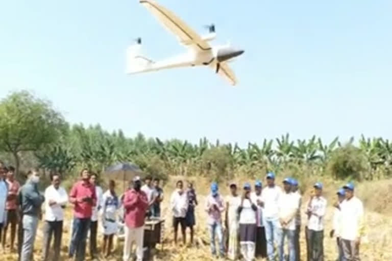 Land survey was carried out by drone play in Vizianagaram District Kurupam Zone Biyyalavalasa