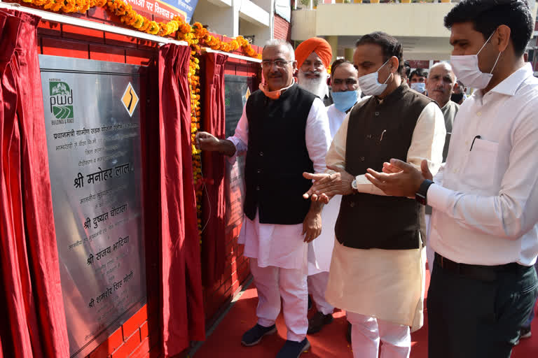 mp sanjay Bhatia laid foundation stone for construction of 6 roads in assandh region