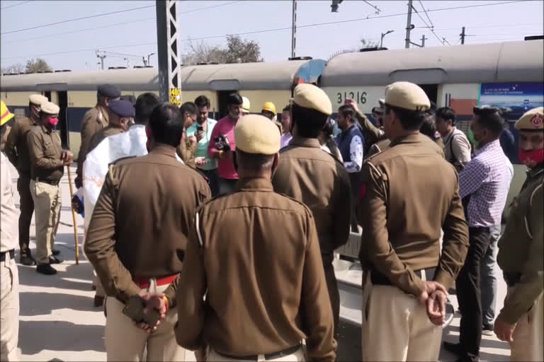 mock drill on palwal railway station