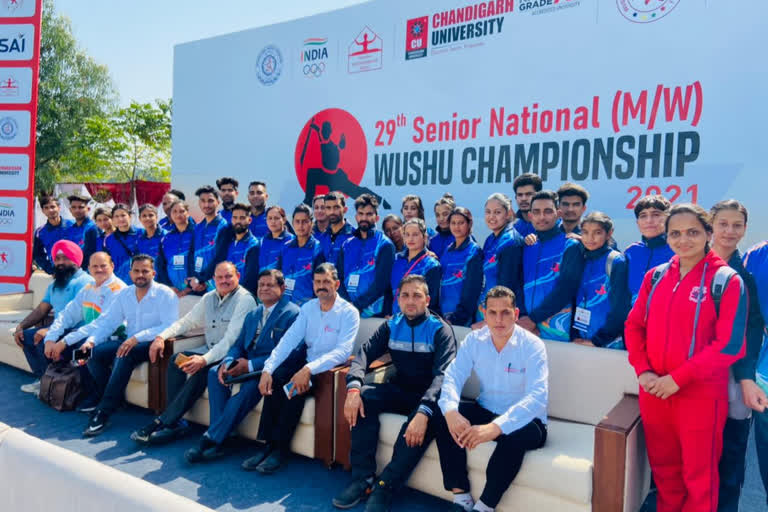 himachali players in National Wushu Competition at mohali