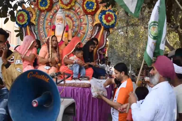 Ravidas Jayanti Farmers flags distributed