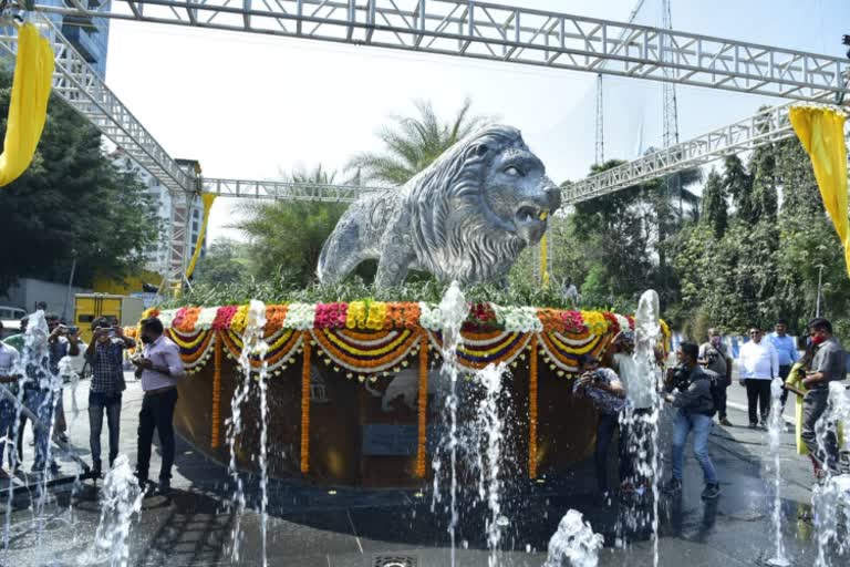 Inauguration of Make in India logo artwork by CM BSY