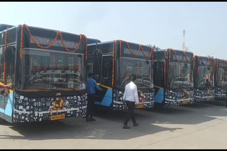 city bus service started in faridabad