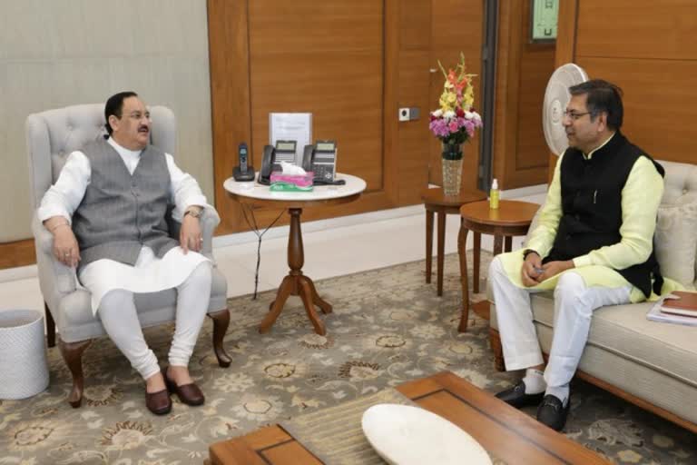 Satish Poonia meet JP Nadda, जयपुर हिंदी न्यूज