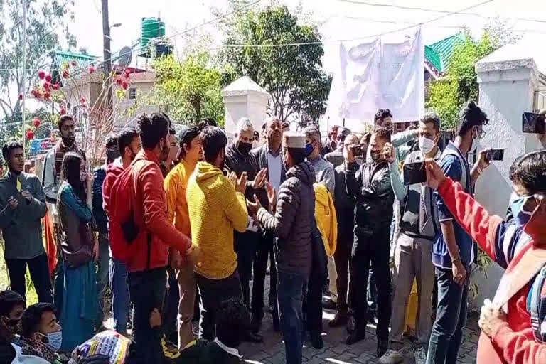 ABVP protest in Central University Dharmshala