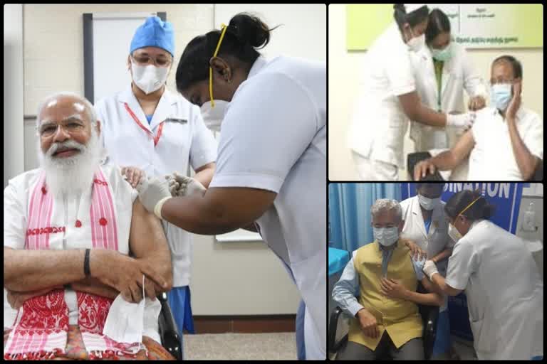 Prime Minister Narendra Modi on Monday took his first dose of the COVID-19 vaccine