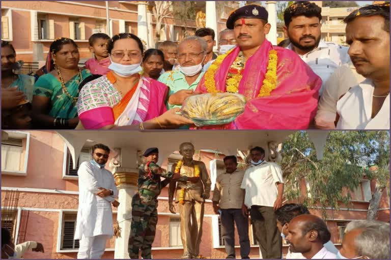 ತವರಿಗೆ ಮರಳಿದ ವೀರಯೋಧನಿಗೆ ಅದ್ಧೂರಿ ಸ್ವಾಗತ