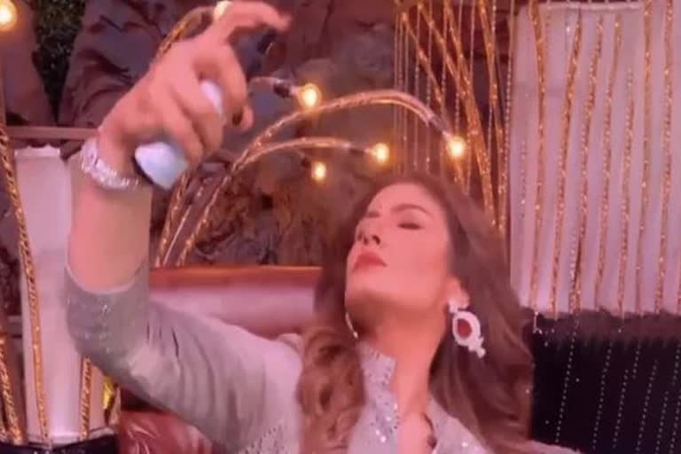 raveena-tandon-video-of-sanitiser-shower-during-shooting