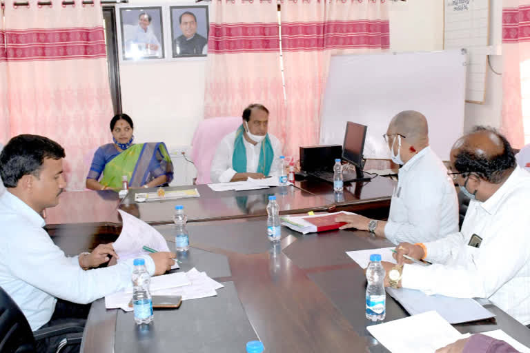 Minister Indrakaran Reddy held a review meeting with forest officials in Nirmal district