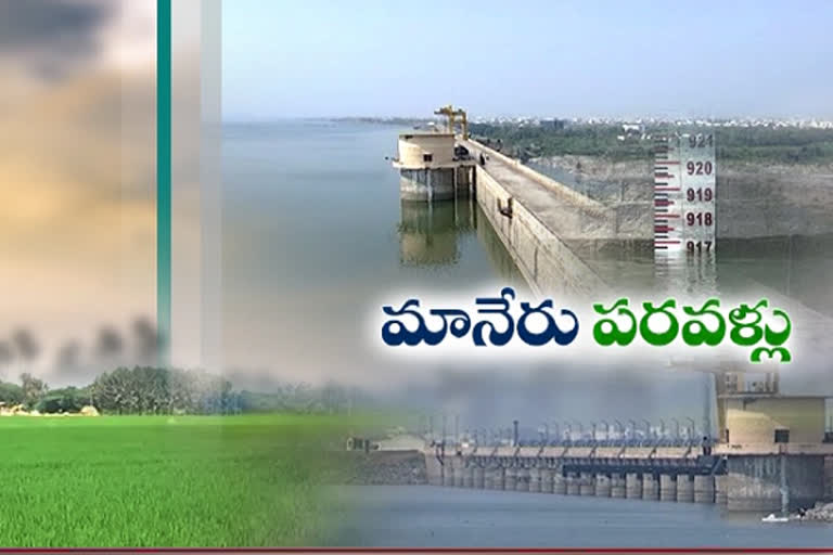 full of water in lower maneru dam in karimnagar district