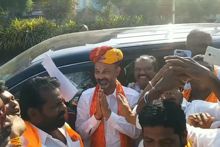 solid welcome to the BJP state president in Torroor, Mahaboobabad district