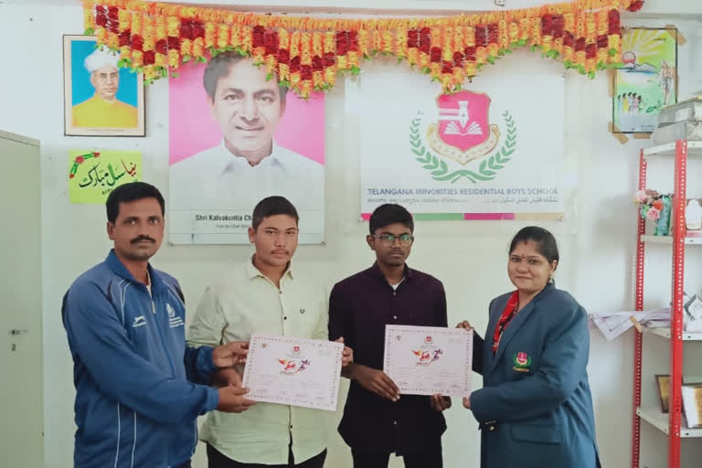 Selection of Warangal Rural District students for state level wrestling competitions