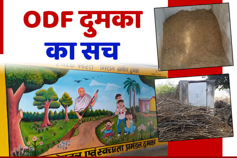 Toilets are used to keep food grains in dumka