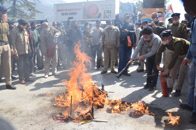 FIRE ACCIDENT DURING CONGRESS PROTEST IN KULLU