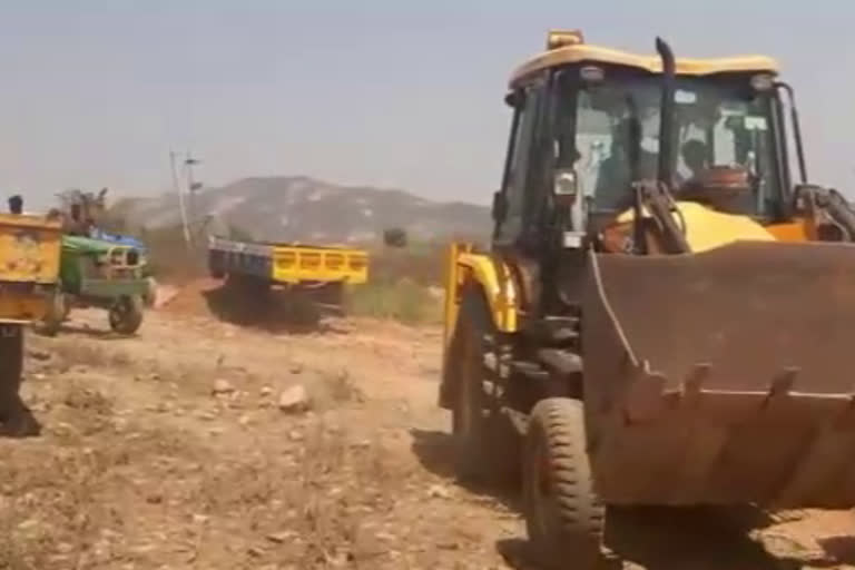 Some people in Nagar Kurnool district are selling red clay illegally