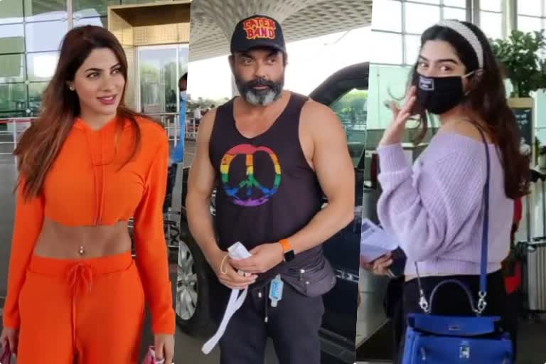 Khushi Kapoor, Nikki Tambloli, Bobby Deol spotted in style at airport