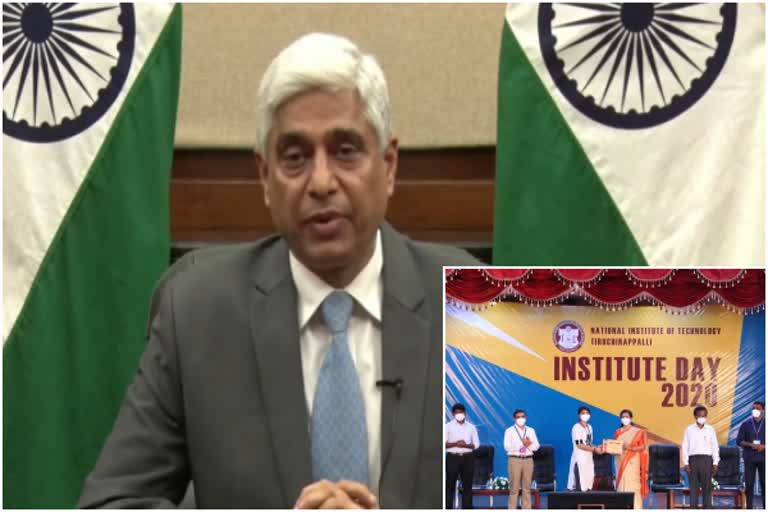 Trichy NIT institute day celebration, spokeperson of Ministry of External affairs, Vikas Swarup about Trichy NIT, Tiruchirappalli, Tiruchirappalli latest, திருச்சி மாவட்டச்செய்திகள், திருச்சி என்.ஐ.டி கல்லூரியின் நிறுவன நாள் விழா, திருச்சி என்.ஐ.டி, மத்திய வெளி விவகார அமைச்சக செயலர் விகாஸ் ஸ்வரூப்