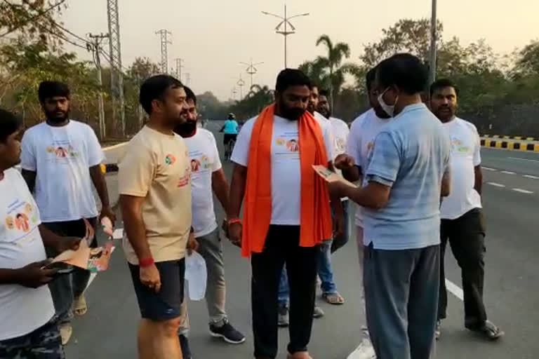 In the Kookatpalli constituency, the Morning Walkers were asked to vote for BJP candidate Ramachandra Rao and win.