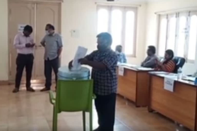 postal ballet voting in nandigama at krishna district