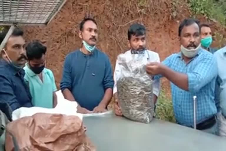 മഞ്ചേരിയില്‍ നാലു കിലോ  കഞ്ചാവുമായി പാലക്കാട് സ്വദേശി പിടിയില്‍  man arrested with 4 kg cannabis in Malappuram  മലപ്പുറം  മഞ്ചേരി  പാലക്കാട്  manjeri  malappuram  palakkad  smuggling