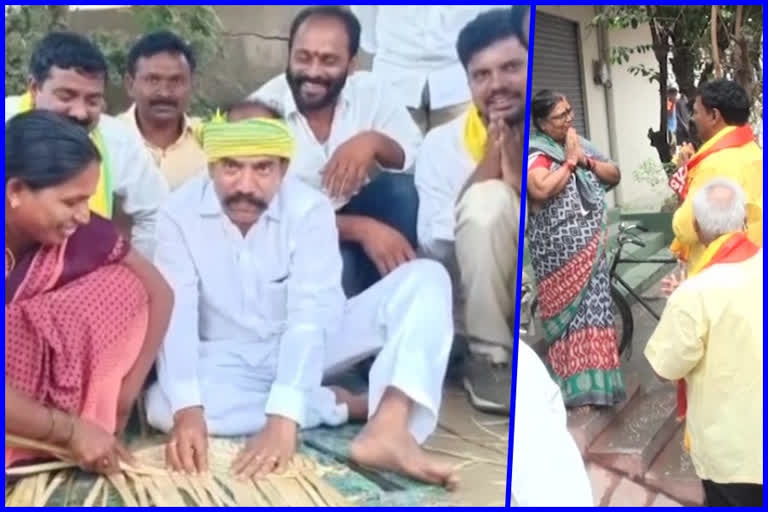 tdp leaders campaigning for their candidates in vijayawada and tiruvuru