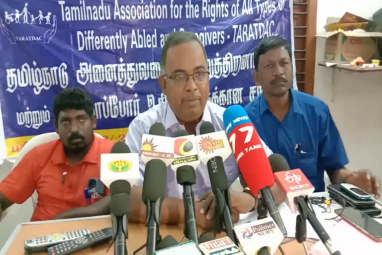 Differently abled forced to vote by post, Namburajan, மாற்றுத்திறனாளிகளை தபால் வாக்கு அளிக்க கட்டாயப்படுத்துகிறார்கள், அனைத்து வகை மாற்றுத்திறனாளிகள் மற்றும் பாதுகாப்போர் உரிமைகளுக்கான சங்க மாநில பொதுச் செயலாளர் நம்புராஜன்,  நம்புராஜன், விருதுநகர் மாவட்டச்செய்திகள், விருதுநகர்