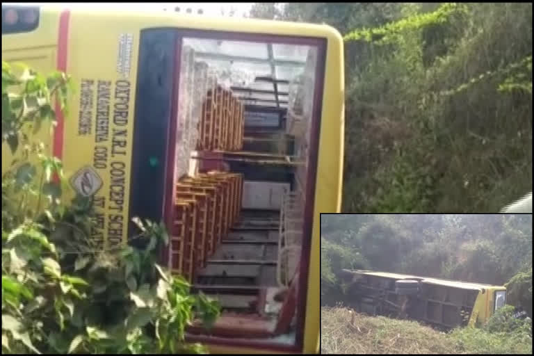 private school bus over turns