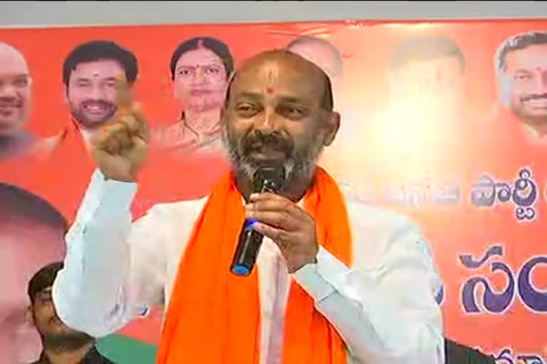 bjp state president bandi sanjay comments on trs in jobs in suryapet district